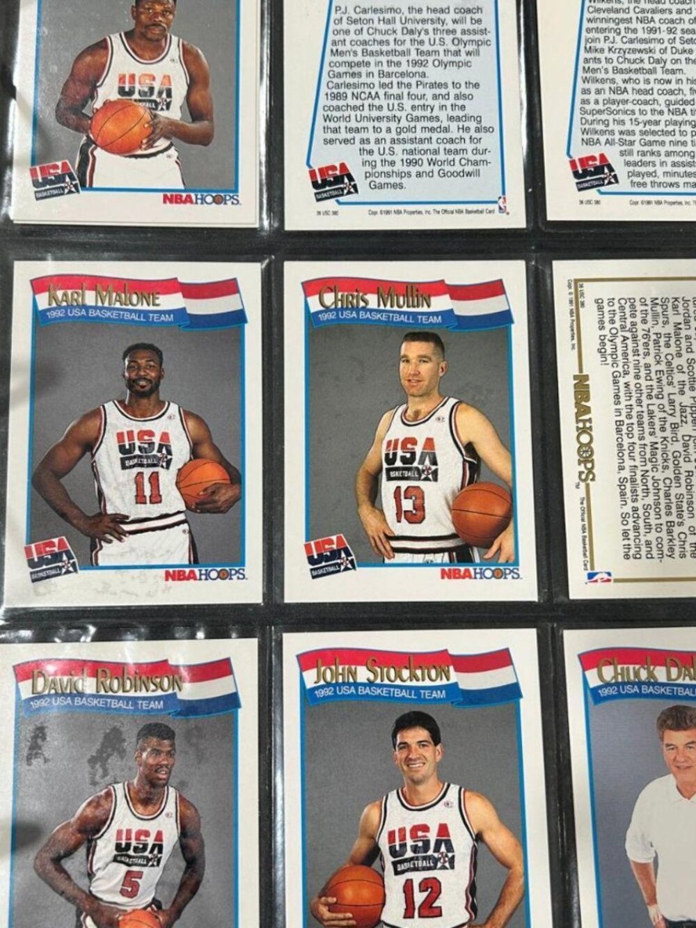 1991-92 NBA Hoops USA Basketball Dream Team Card Lot